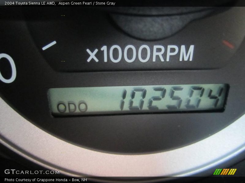 Aspen Green Pearl / Stone Gray 2004 Toyota Sienna LE AWD