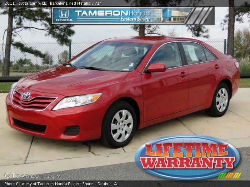 Barcelona Red Metallic / Ash 2011 Toyota Camry LE