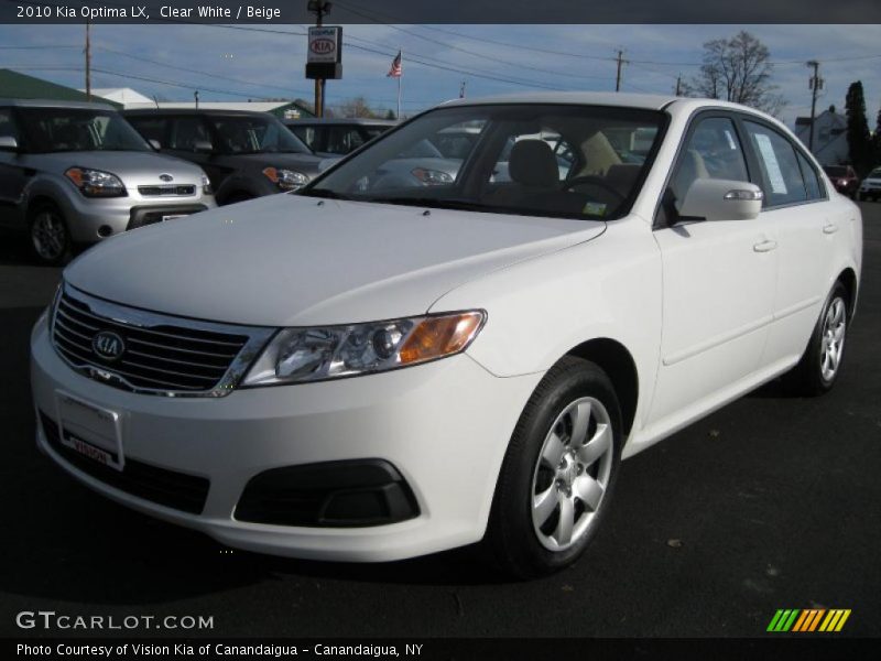 Clear White / Beige 2010 Kia Optima LX