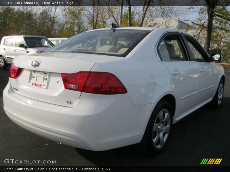 Clear White / Beige 2010 Kia Optima LX