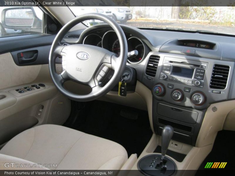Clear White / Beige 2010 Kia Optima LX
