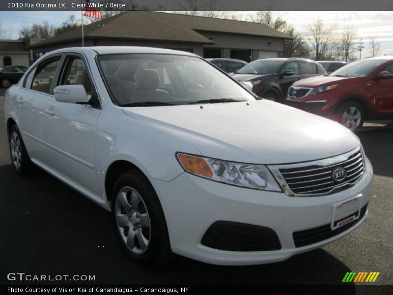 Clear White / Beige 2010 Kia Optima LX