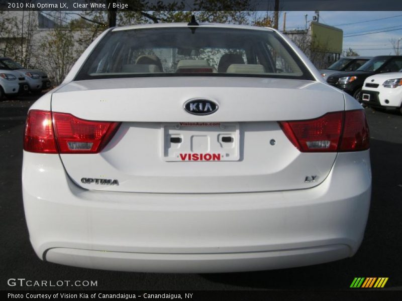 Clear White / Beige 2010 Kia Optima LX