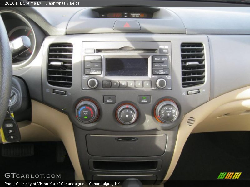 Clear White / Beige 2010 Kia Optima LX