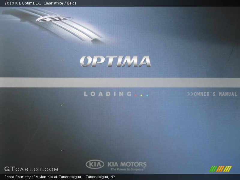 Clear White / Beige 2010 Kia Optima LX