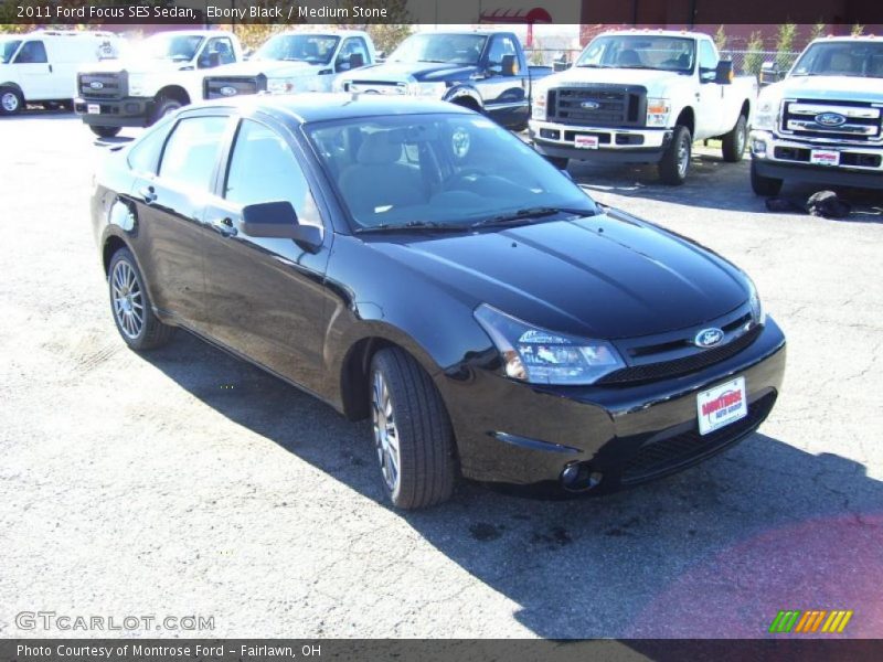 Ebony Black / Medium Stone 2011 Ford Focus SES Sedan