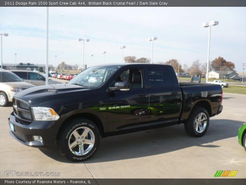Brilliant Black Crystal Pearl / Dark Slate Gray 2011 Dodge Ram 1500 Sport Crew Cab 4x4