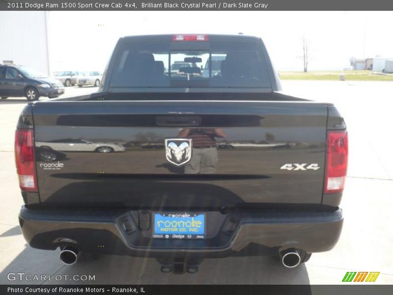 Brilliant Black Crystal Pearl / Dark Slate Gray 2011 Dodge Ram 1500 Sport Crew Cab 4x4