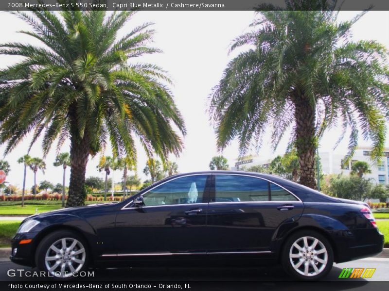 Capri Blue Metallic / Cashmere/Savanna 2008 Mercedes-Benz S 550 Sedan