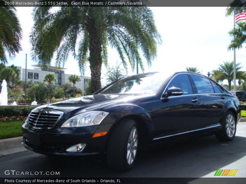 Capri Blue Metallic / Cashmere/Savanna 2008 Mercedes-Benz S 550 Sedan