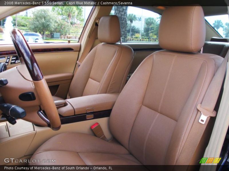 Capri Blue Metallic / Cashmere/Savanna 2008 Mercedes-Benz S 550 Sedan
