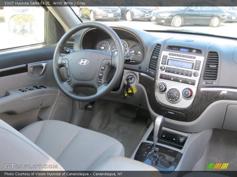 Arctic White / Gray 2007 Hyundai Santa Fe SE