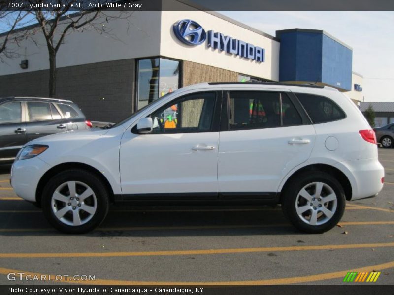 Arctic White / Gray 2007 Hyundai Santa Fe SE