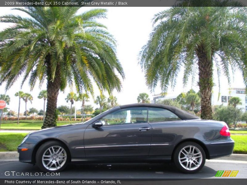 Steel Grey Metallic / Black 2009 Mercedes-Benz CLK 350 Cabriolet