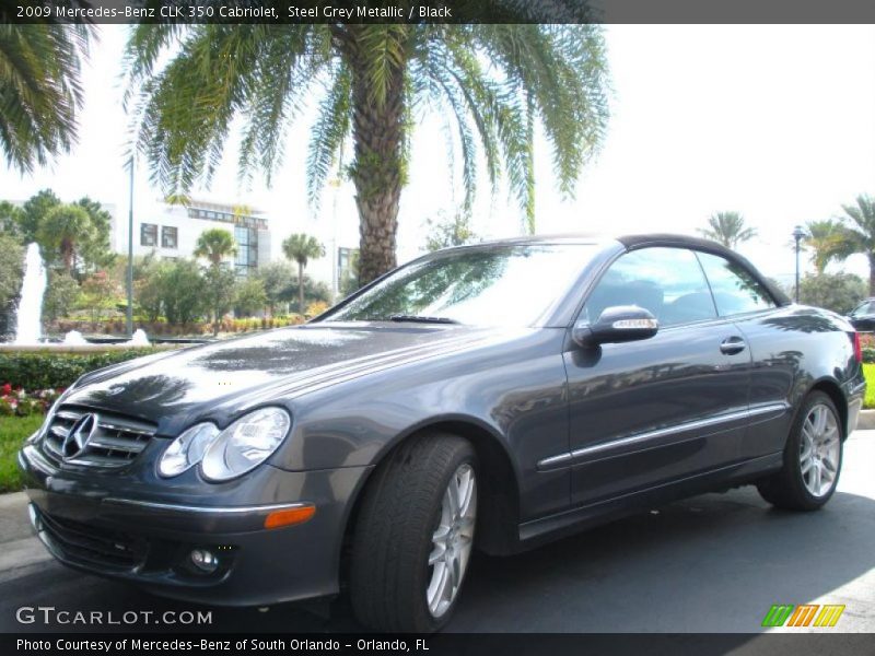 Steel Grey Metallic / Black 2009 Mercedes-Benz CLK 350 Cabriolet