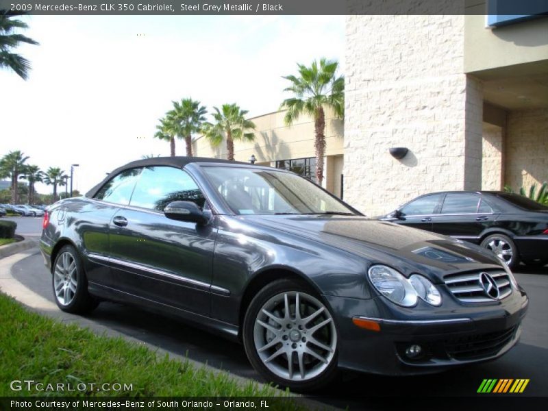 Steel Grey Metallic / Black 2009 Mercedes-Benz CLK 350 Cabriolet