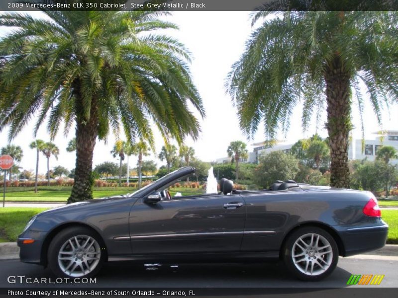 Steel Grey Metallic / Black 2009 Mercedes-Benz CLK 350 Cabriolet