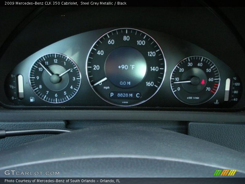 Steel Grey Metallic / Black 2009 Mercedes-Benz CLK 350 Cabriolet