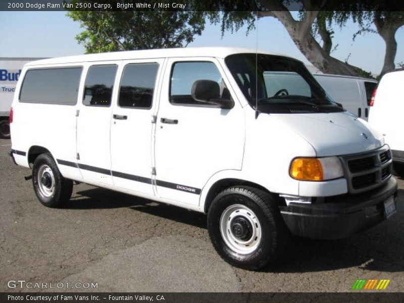 Bright White / Mist Gray 2000 Dodge Ram Van 2500 Cargo