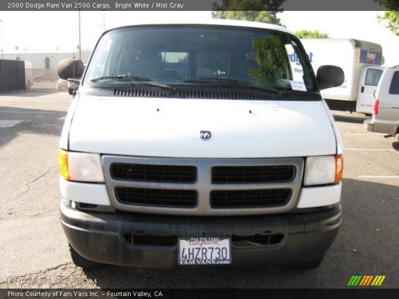 Bright White / Mist Gray 2000 Dodge Ram Van 2500 Cargo