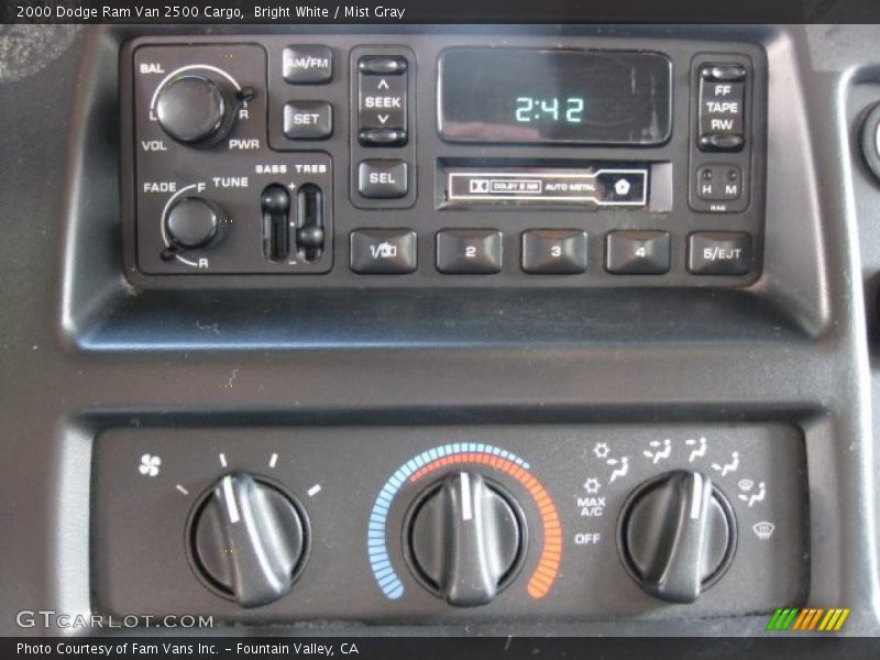 Bright White / Mist Gray 2000 Dodge Ram Van 2500 Cargo