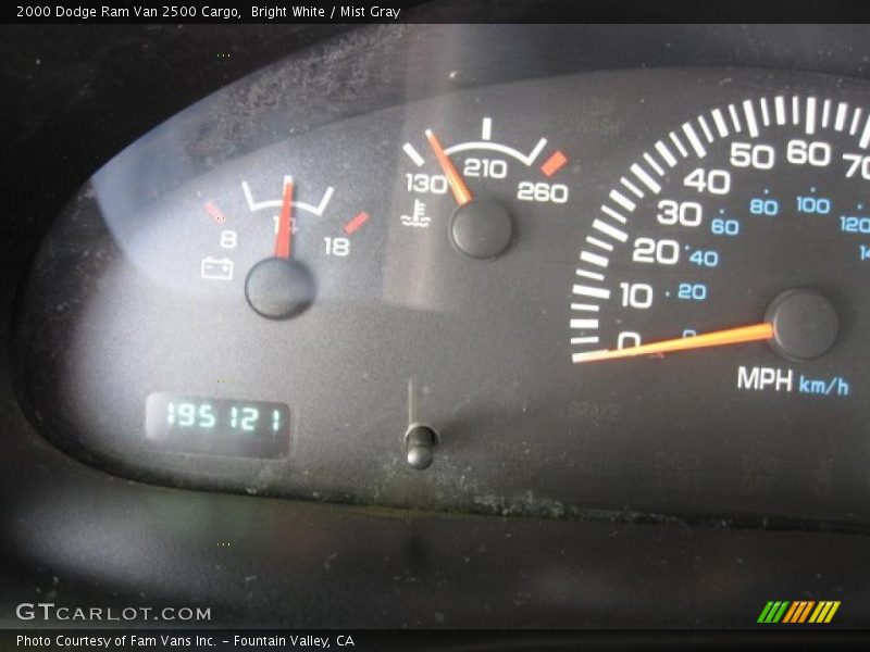 Bright White / Mist Gray 2000 Dodge Ram Van 2500 Cargo