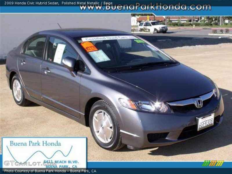 Polished Metal Metallic / Beige 2009 Honda Civic Hybrid Sedan