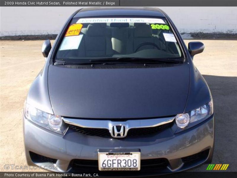 Polished Metal Metallic / Beige 2009 Honda Civic Hybrid Sedan