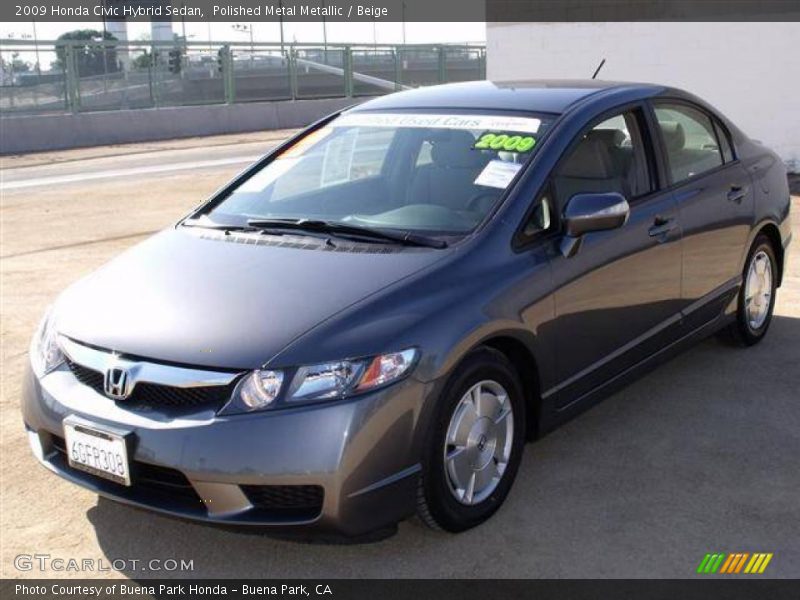 Polished Metal Metallic / Beige 2009 Honda Civic Hybrid Sedan