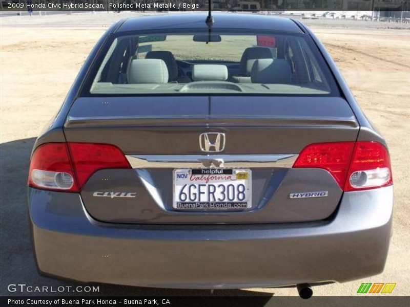 Polished Metal Metallic / Beige 2009 Honda Civic Hybrid Sedan