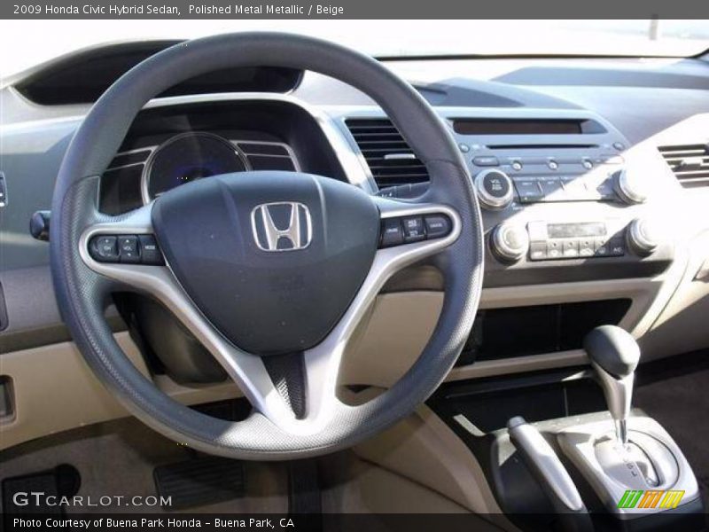 Polished Metal Metallic / Beige 2009 Honda Civic Hybrid Sedan