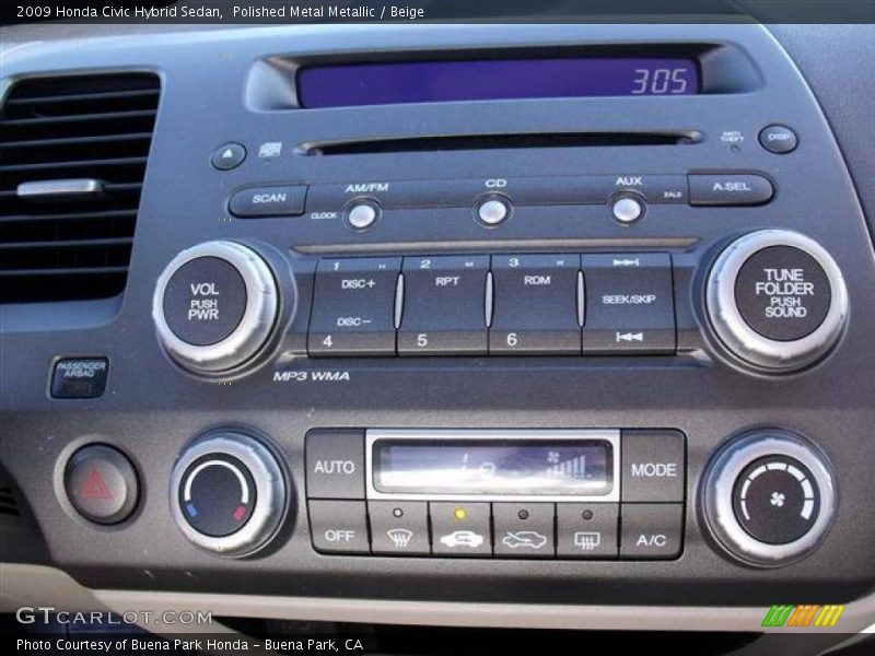 Polished Metal Metallic / Beige 2009 Honda Civic Hybrid Sedan