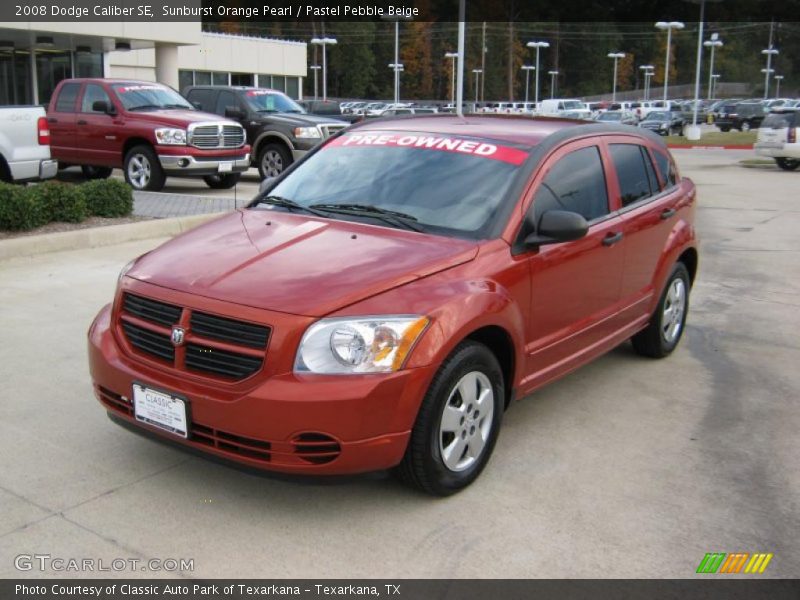 Sunburst Orange Pearl / Pastel Pebble Beige 2008 Dodge Caliber SE