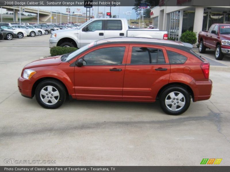 Sunburst Orange Pearl / Pastel Pebble Beige 2008 Dodge Caliber SE