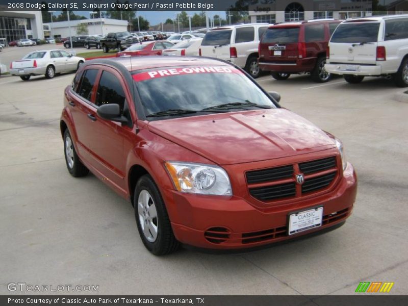 Sunburst Orange Pearl / Pastel Pebble Beige 2008 Dodge Caliber SE