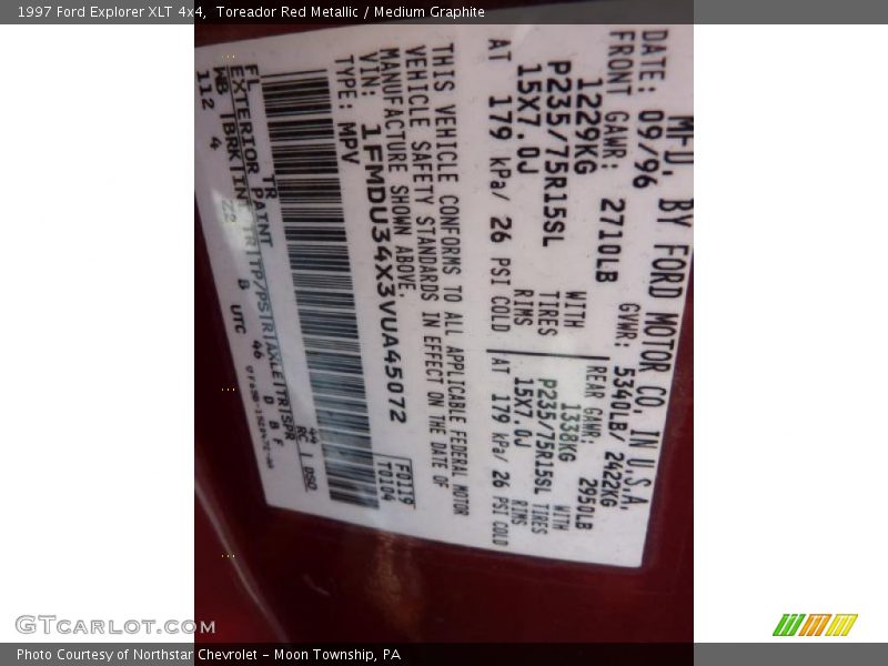Toreador Red Metallic / Medium Graphite 1997 Ford Explorer XLT 4x4