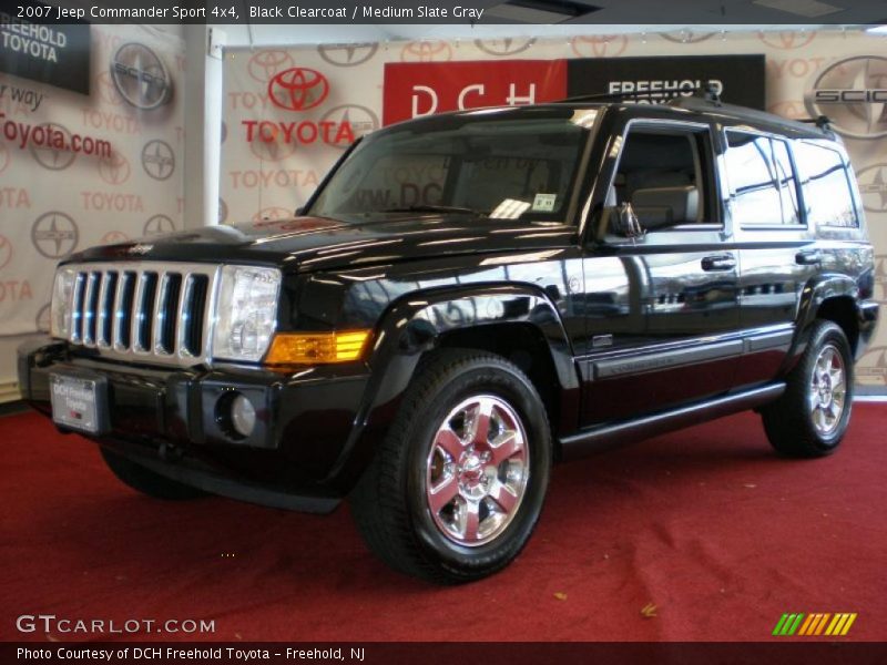 Black Clearcoat / Medium Slate Gray 2007 Jeep Commander Sport 4x4