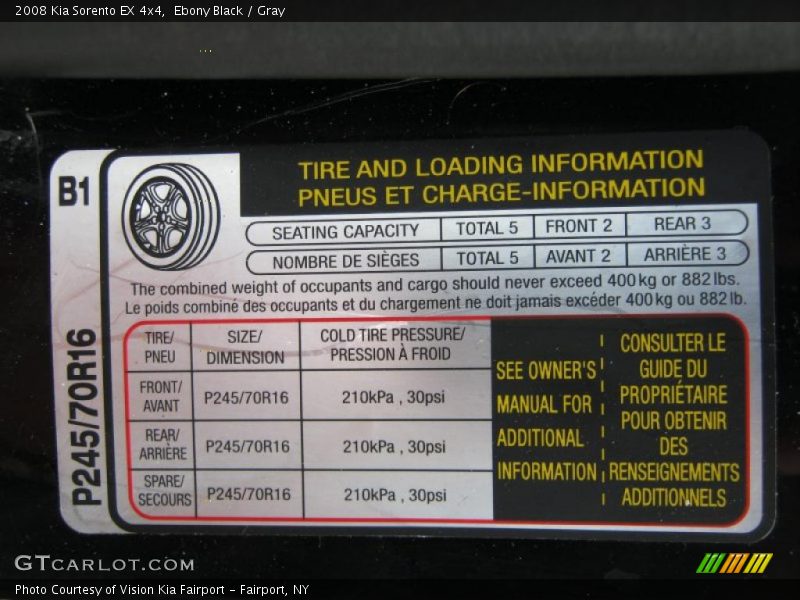 Ebony Black / Gray 2008 Kia Sorento EX 4x4