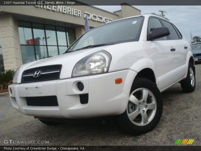 Nordic White / Beige 2007 Hyundai Tucson GLS