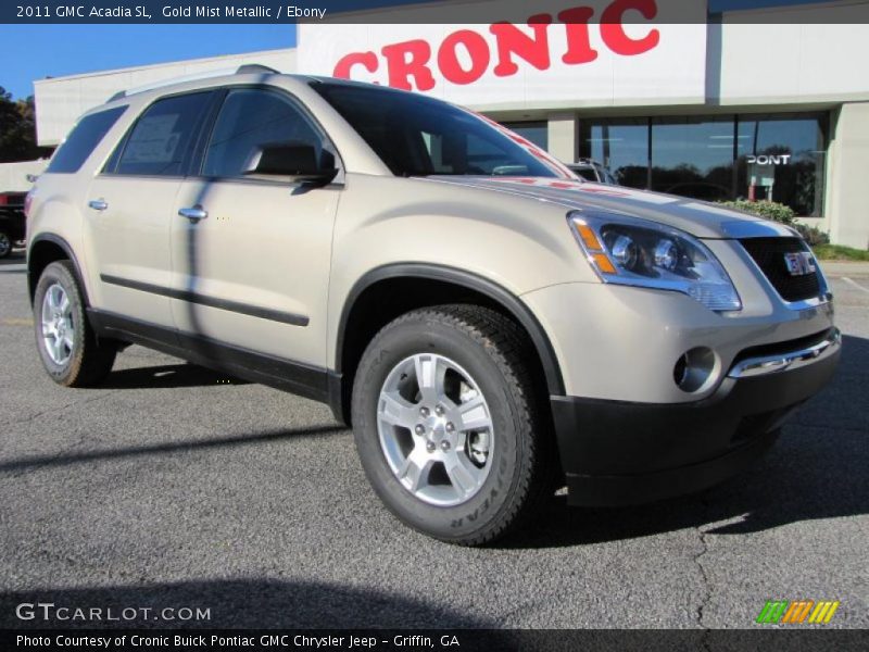 Gold Mist Metallic / Ebony 2011 GMC Acadia SL