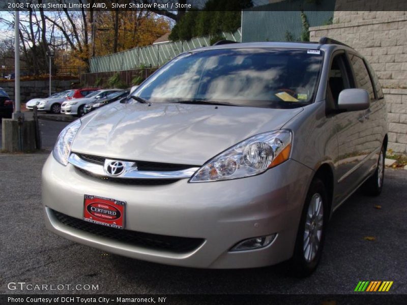 Silver Shadow Pearl / Stone 2008 Toyota Sienna Limited AWD