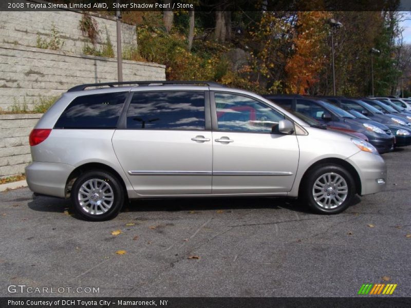 Silver Shadow Pearl / Stone 2008 Toyota Sienna Limited AWD