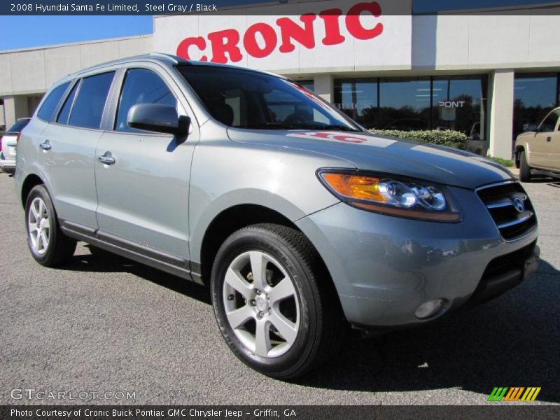 Steel Gray / Black 2008 Hyundai Santa Fe Limited