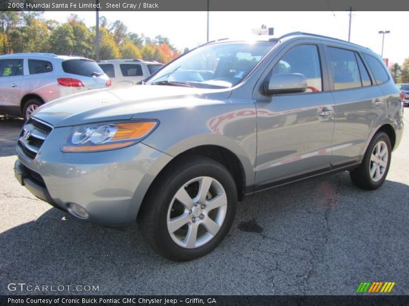 Steel Gray / Black 2008 Hyundai Santa Fe Limited