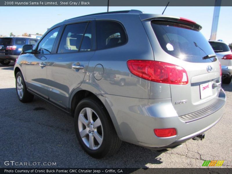 Steel Gray / Black 2008 Hyundai Santa Fe Limited