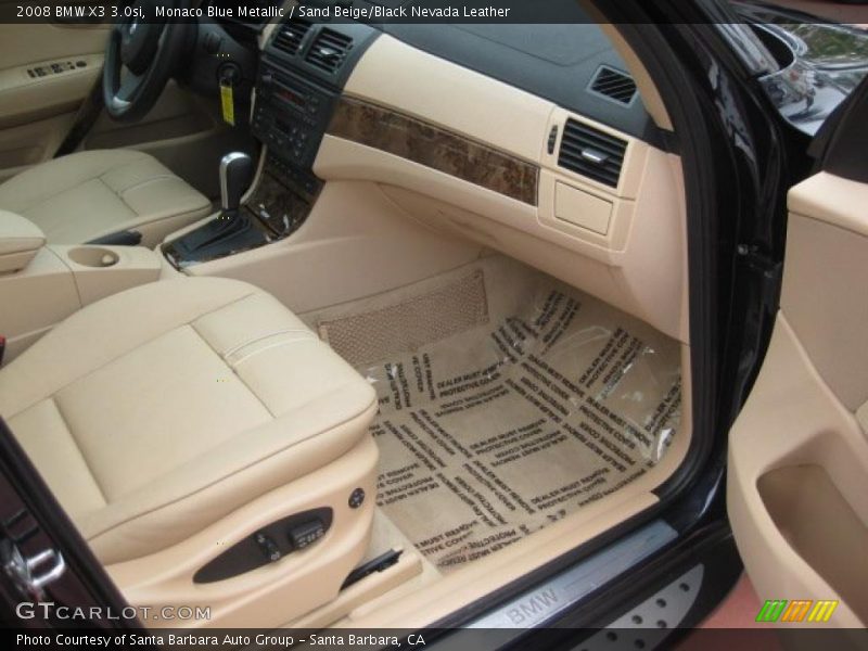 Monaco Blue Metallic / Sand Beige/Black Nevada Leather 2008 BMW X3 3.0si