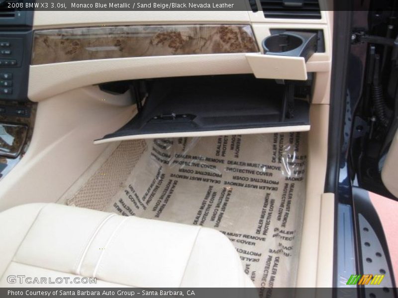 Monaco Blue Metallic / Sand Beige/Black Nevada Leather 2008 BMW X3 3.0si
