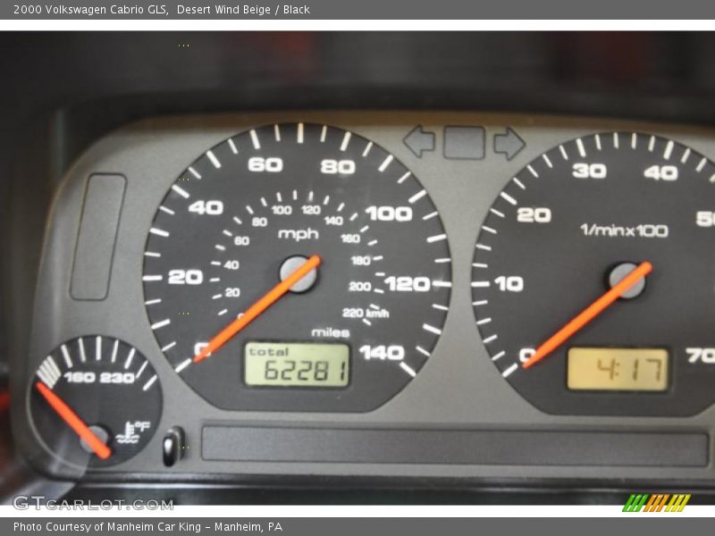 Desert Wind Beige / Black 2000 Volkswagen Cabrio GLS