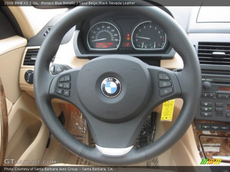 Monaco Blue Metallic / Sand Beige/Black Nevada Leather 2008 BMW X3 3.0si