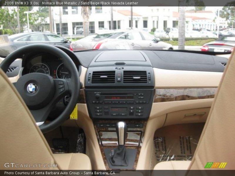 Monaco Blue Metallic / Sand Beige/Black Nevada Leather 2008 BMW X3 3.0si